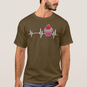 T-shirt Foodie Hearbeat Dessert Baker Cupcake Lover Cupca
