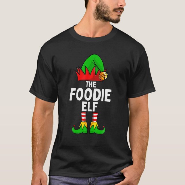 T-shirt Foody Elf Correspondant Famille Noël (Devant)