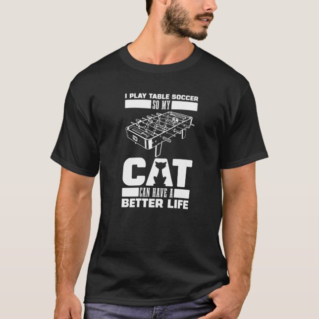 T-shirt Foosball Cat Kicker  Table Soccer (Devant)
