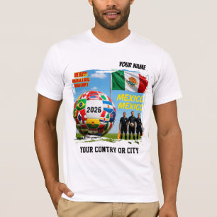 T-shirt Football 2026 Mexico Enfants Nom pays personnalisé