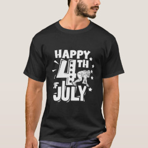 T-shirt Football 4 juillet joueur américain heureux 4 juil