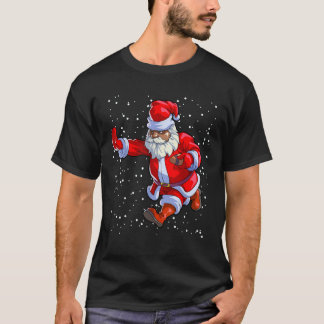 T-shirt Football afro-américain noir Santa Claus Afro C