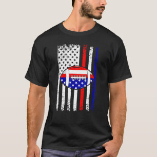 T-shirt Football américain 4 juillet Drapeau américain Pat