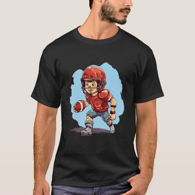 T-shirt Football américain Jouer Garçon Enfants Pied améri (Devant)