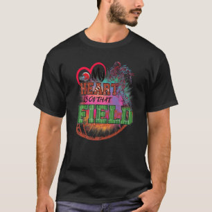 T-shirt Football Américain Mon Coeur Est Sur Ce Champ Matc