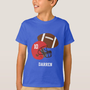 T-shirt Football américain pour enfants et casque rouge