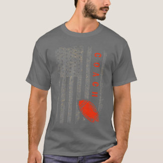 T-shirt Football Coach American Flag Footballrainer Coachi