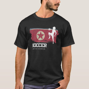 T-shirt Football Corée du Nord Drapeau Football Femmes Foo