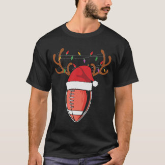T-shirt Football de Noël Santa Hat Reindeer