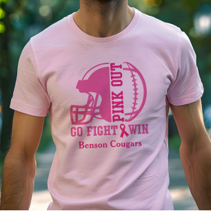 T-shirt Football de sensibilisation au cancer du sein rose