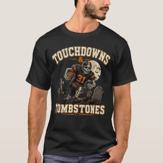 T-shirt Football de squelette Halloween Vintage en détress