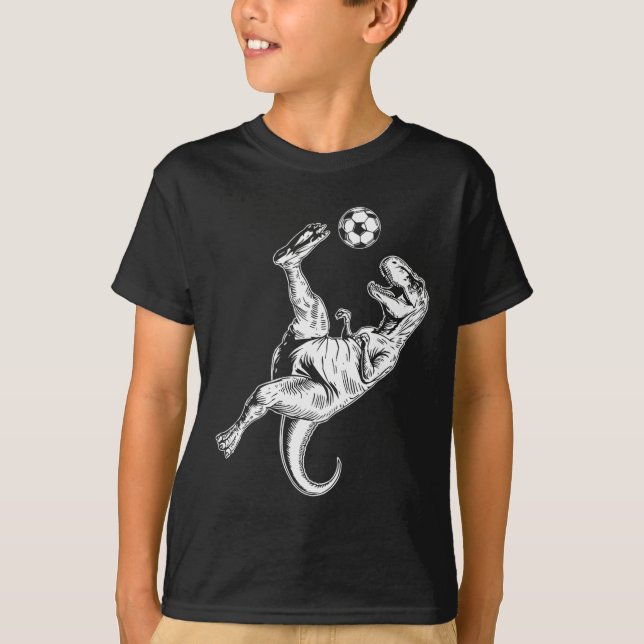 T-shirt Football Dinosaur Enfants Garçons Hommes Football  (Devant)