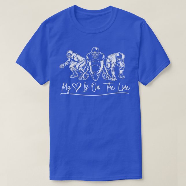 T-shirt Football Drôle Mon Coeur Est En Ligne Linem Offens (Design devant)