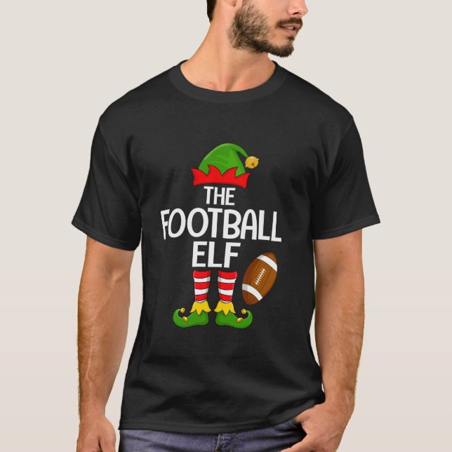 T-shirt Football Elf Xmas Matching Family Elf Squad Christ (Devant)