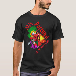 T-shirt Football Football Fête Portugal Drapeau 2025
