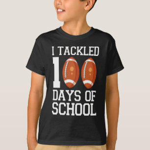 T-shirt football i abordé 100 jours d'école drôle