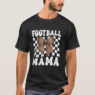 T-shirt Football Mama Coquette Bow Funny Jeu Jour Sports L