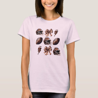 T-shirt Football Mama Coquette Chemise Casque Mama Footbal