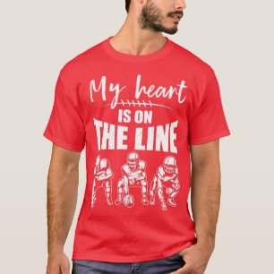 T-shirt Football Mon Coeur Est En Ligne L'Offensive Linema