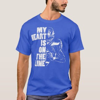 T-shirt Football Mon Coeur Est En Ligne L'Offensive Linema