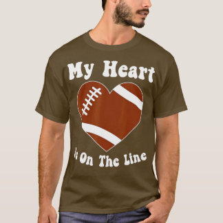 T-shirt Football Mon Coeur Est En Ligne L'Offensive Linema