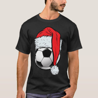 T-shirt Football Noël Balle Santa Hat Funny Sport Noël Bo