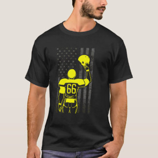 T-shirt Football Numéro 66 Jaune Drapeau Jaune Du Joueur D