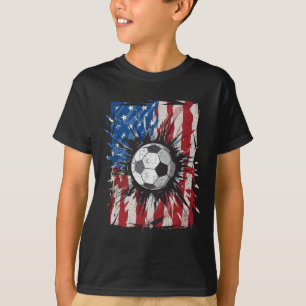 T-shirt Football Patriotique 4 Juillet Hommes Drapeau Amér