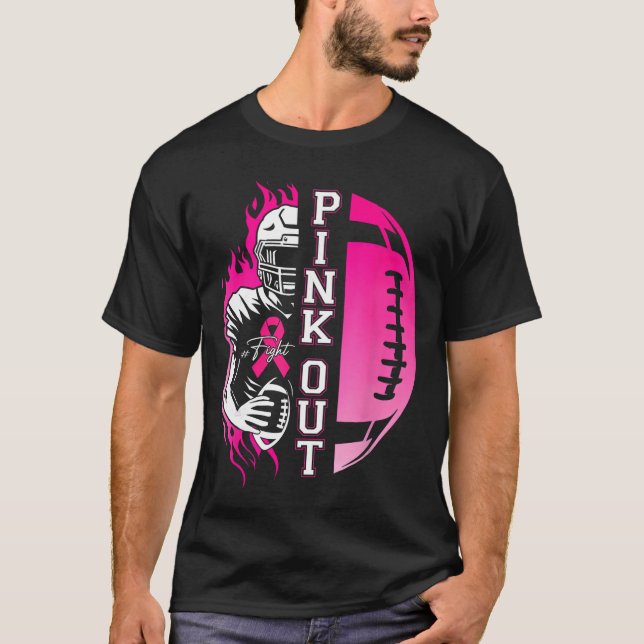 T-shirt Football Pink Out Team Breast Cancer Awareness Mon (Devant)