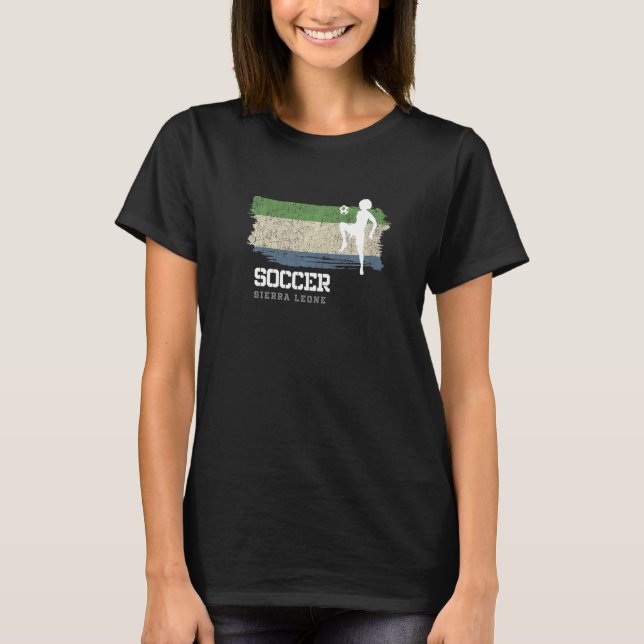 T-shirt Football Sierra Leone Drapeau Football Femmes Foot (Devant)