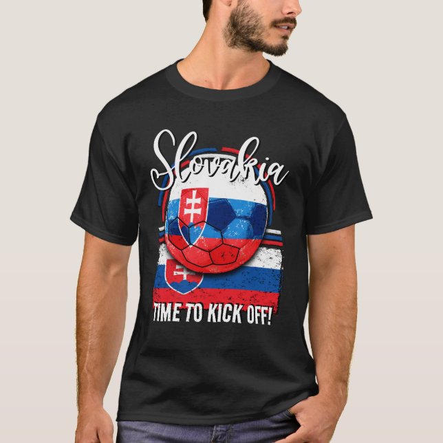 T-shirt Football Slovaquie Drapeau, Football Rétro (Devant)