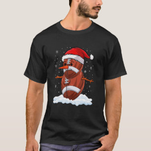 T-shirt Football Snowman Joueur de football de Noël Pa