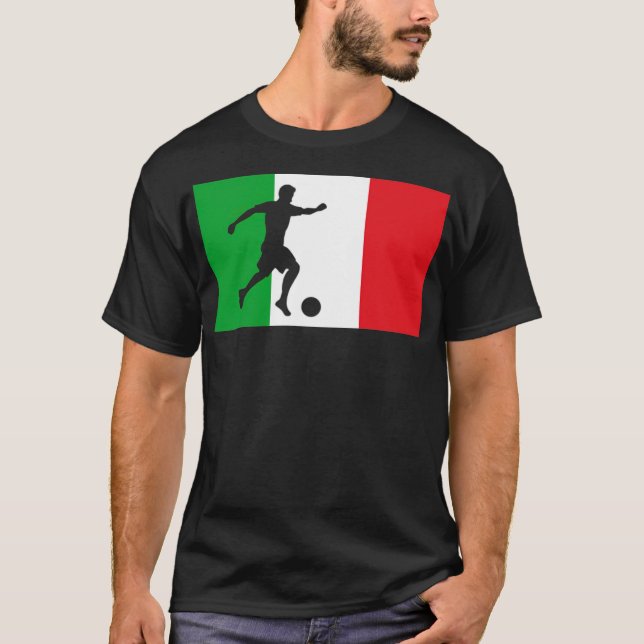 T-shirt Football Soccer Italie Fan Drapeau amoureux du foo (Devant)