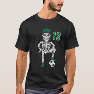 T-shirt Football Squelette Jersey Numéro 13 Équipe Cadea