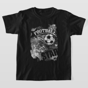 T-shirt Football Star, Black Grunge Football