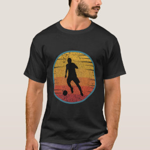 T-shirt Football Vintage Sunset Retro Ball Kids Boy