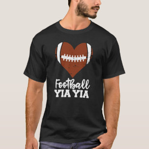 T-shirt Football Yia Yia Football Heart Grandma Yia Yia
