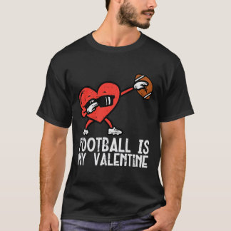 T-shirt Footbyll Is My Valentine Heart Dab Boys Kids Men T