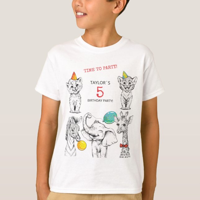T-Shirt for 5th birthday party. (Front)