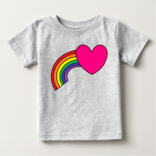 T-Shirt For Baby With Rainbow and Heart Design