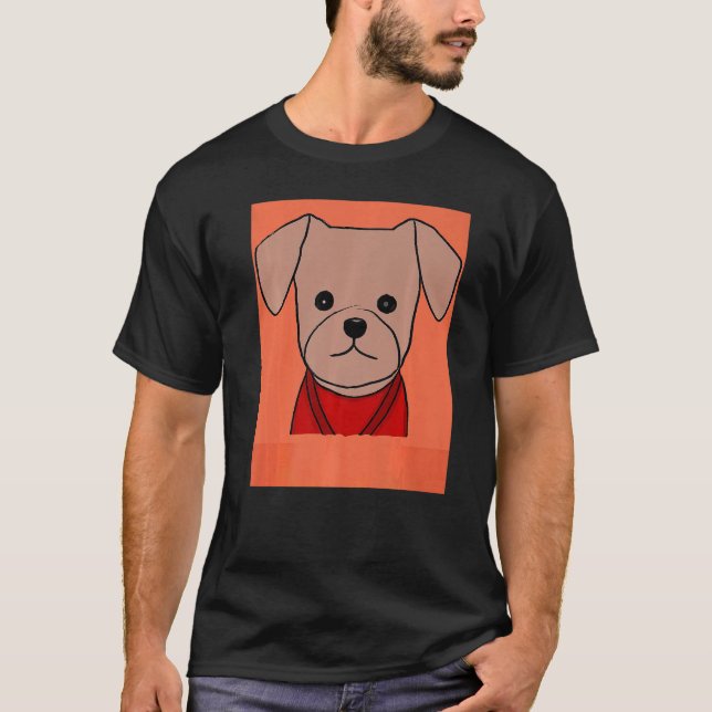 T-shirt For Cute Dog Puppie Fan In Dog Style   (Devant)