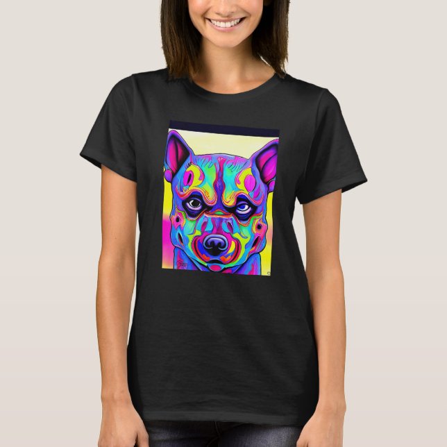 T-shirt For Cute Dog Puppie Fan In Dog Style  1 (Devant)