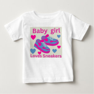 T shirt For girls With girls loves sneakers.