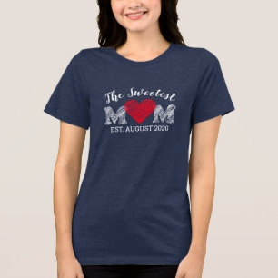 T-Shirt for Mom with heart shape Tri-Blend Shirt