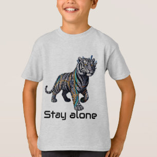 T-shirt Force Cybernétique de Tigre Reste Seul Graphique