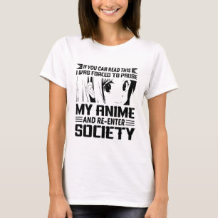 T-shirt Forcé De Pause Mon Anime Minimaliste Drôle