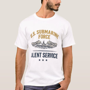 T-shirt Force de sous-marin vintage Service silencieux Vec