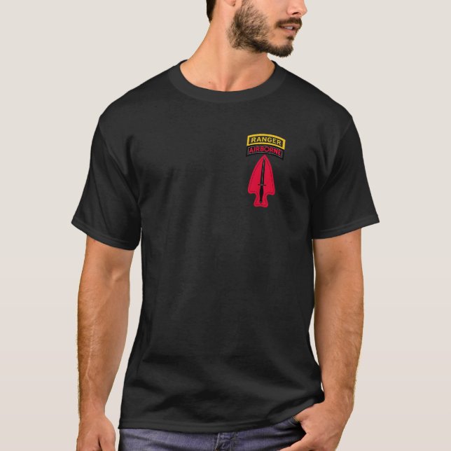 T-shirt Force Delta de l'USASOC avec onglet Ranger SFOD D (Devant)