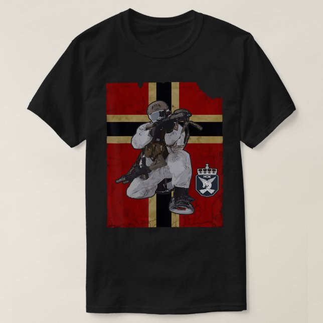 T-shirt Force spéciale militaire norvégienne Marinejeger N (Design devant)