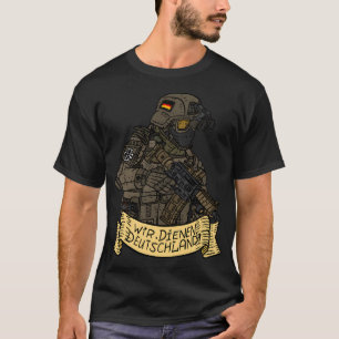 T-shirt Forces Armées Allemandes De La Bundeswehr Soldat.